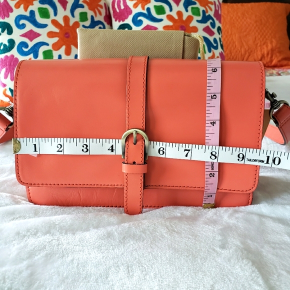 PATRICIA NASH Maribel Coral Leather Crossbody Handbag--NWT - Picture 13 of 14